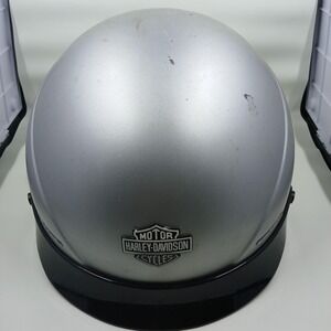 Harley-Davidson HD-16 Open Face Motorcycle Helmet Medium Mens Silver DOT Vented